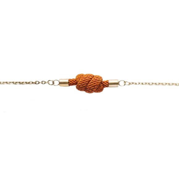 Freeleaf Rose Gold Be Bold Rust Tie Knot Necklace for Courage & Strength - Picture 6 of 6